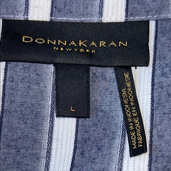 Donna Karan Navy and White Striped Blouse - Picture 7 of 12